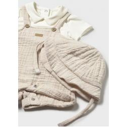 Barboteuse &agrave; bretelles avec bob