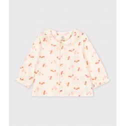 Blouse bébé imprimée oiseaux en gaze de coton