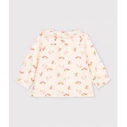 Blouse bébé imprimée oiseaux en gaze de coton