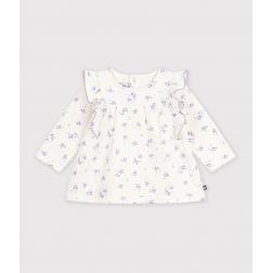 Blouse en coton manches longues imprim&eacute;e 