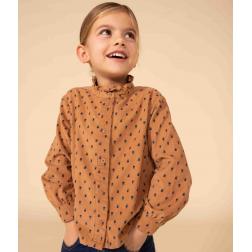 Blouse en velours fin fleuri enfant fille