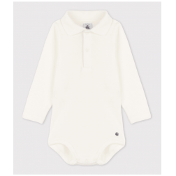 Body manches longues bébé col polo en coton