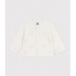 Cardigan en coton &agrave; motifs c&oelig;urs 