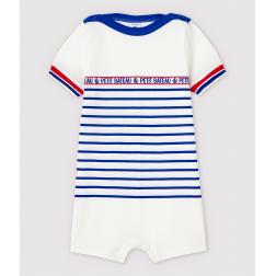 Combinaison courte en jersey rayé bébé garçon