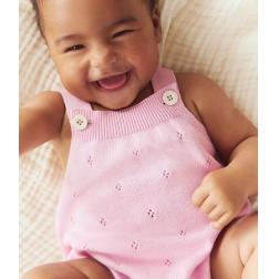 Combinaison courte en tricot de coton ajour&eacute; 