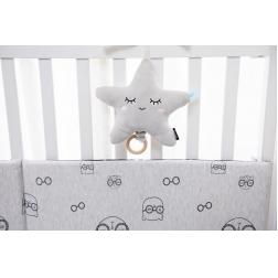 Coussin musical étoile gris perle