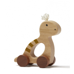 Dino en bois sur roues