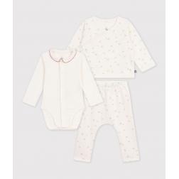 Ensemble b&eacute;b&eacute; en coton &agrave; col imprim&eacute; &agrave; fleurs 