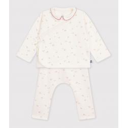Ensemble b&eacute;b&eacute; en coton &agrave; col imprim&eacute; &agrave; fleurs 