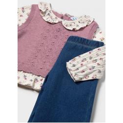 Ensemble pantalon et blouse avec gilet 