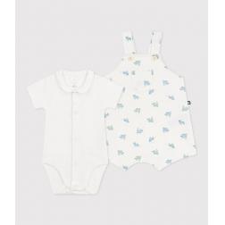 Ensemble salopette/body b&eacute;b&eacute; en coton