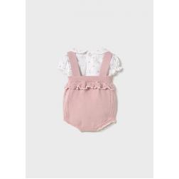 Ensemble salopette en tricot et blouse