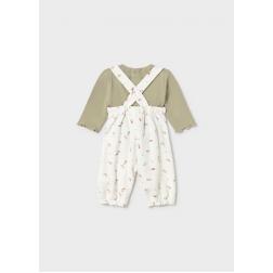 Ensemble salopette imprim&eacute;e et pull 