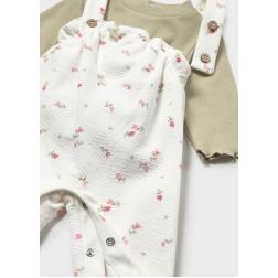 Ensemble salopette imprim&eacute;e et pull 