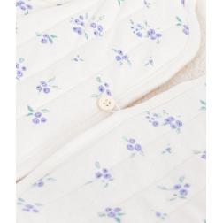 Gilet b&eacute;b&eacute; en coton et sherpa sans manches imprim&eacute; fleurs 