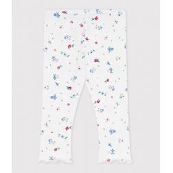 Legging en coton, imprim&eacute; fleurs 