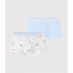 Lot de 2 boxers imprimé animaux petit garçon en coton biologique
