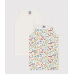 Lot de 2 chemises à bretelles fleurs en coton petite fille