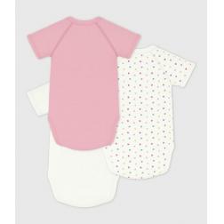 Lot de 3 bodies crois&eacute;s manches courtes en coton 