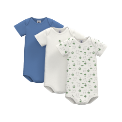 Lot de 3 bodies manches courtes dromadaires en coton