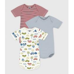 Lot de 3  bodies manches courtes en coton