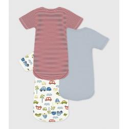Lot de 3  bodies manches courtes en coton