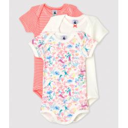 Lot de 3 bodies manches courtes fantaisie bébé fille