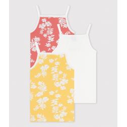 Lot de 3 chemises à bretelles Hawaï petite fille en coton