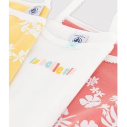 Lot de 3 chemises à bretelles Hawaï petite fille en coton