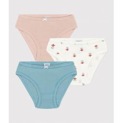 Lot de 3 culottes fleurs en coton petite fille