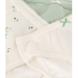 Lot de 3 culottes petite fille fleurs en coton et lin