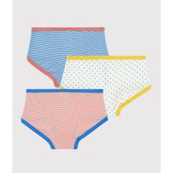 Lot de 3 culottes petite fille milleraies en coton biologique