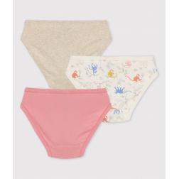 Lot de 3 culottes petite fille singes en coton