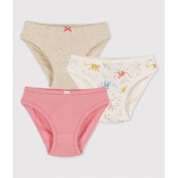 Lot de 3 culottes petite fille singes en coton