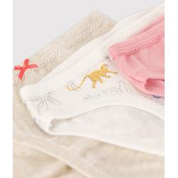 Lot de 3 culottes petite fille singes en coton