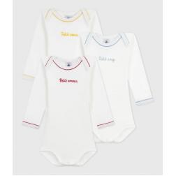 Lot de bodies manches longues en coton messages 