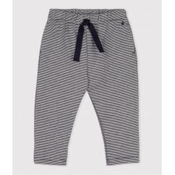 Pantalon bébé rayé en jersey épais