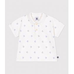 Polo en coton &agrave; manches courtes, imprim&eacute; bateaux 