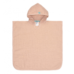 Poncho rose pale en mousseline de coton