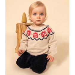 Pull en tricot de laine et coton bébé
