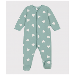 Pyjama bébé coeurs en molleton