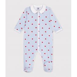Pyjama b&eacute;b&eacute; en coton avec col, imprim&eacute; c&oelig;urs 