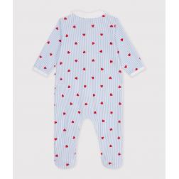 Pyjama b&eacute;b&eacute; en coton avec col, imprim&eacute; c&oelig;urs 