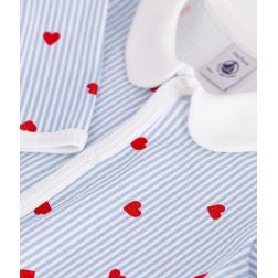 Pyjama b&eacute;b&eacute; en coton avec col, imprim&eacute; c&oelig;urs 
