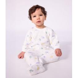 Pyjama b&eacute;b&eacute; en velours imprim&eacute; dragons 