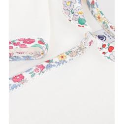 Pyjama en velours uni avec col, d&eacute;tail imprim&eacute; &agrave; fleurs