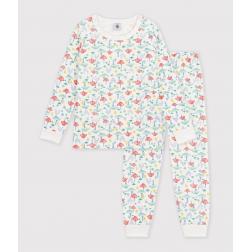 Pyjama enfant en molleton imprim&eacute; champignons 