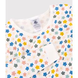 Pyjama snugfit fleurs rétro phosphorescent petite fille en coton