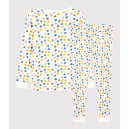 Pyjama snugfit fleurs rétro phosphorescent petite fille en coton