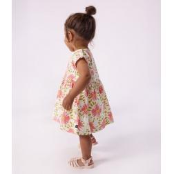 Robe en coton manches courtes imprim&eacute;e 